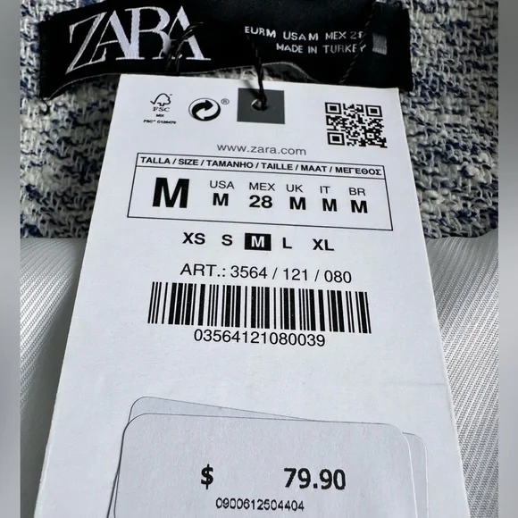 ZARA tweed crop blazer NWT - Picture 3 of 5